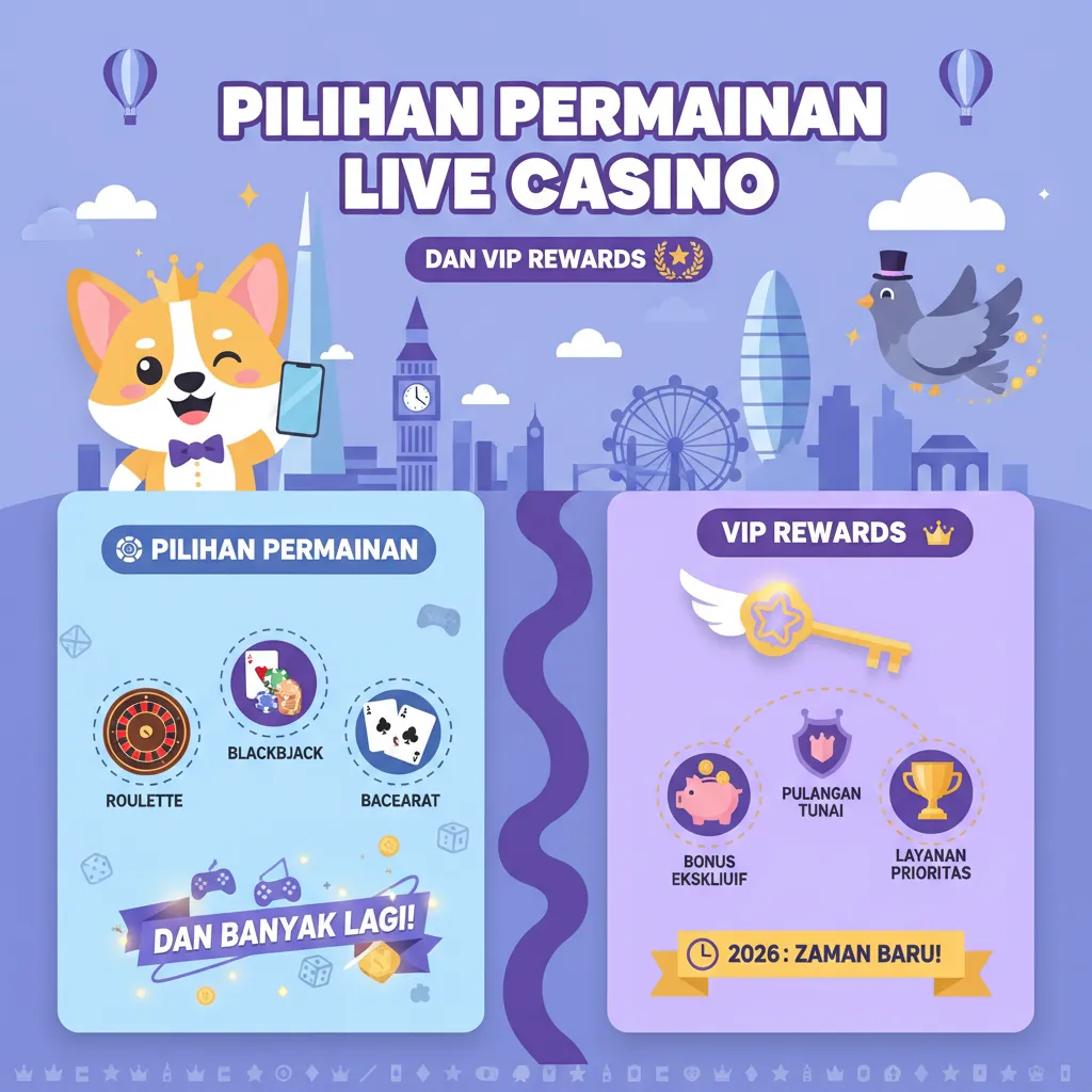 Pilihan Permainan Live Casino dan VIP Rewards